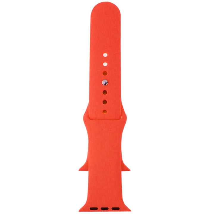 Lisslune | For Apple Watch Sport 42mm High Performance Rubber Sport Watch Band with Pin-and-Tuck Closure (Orange)