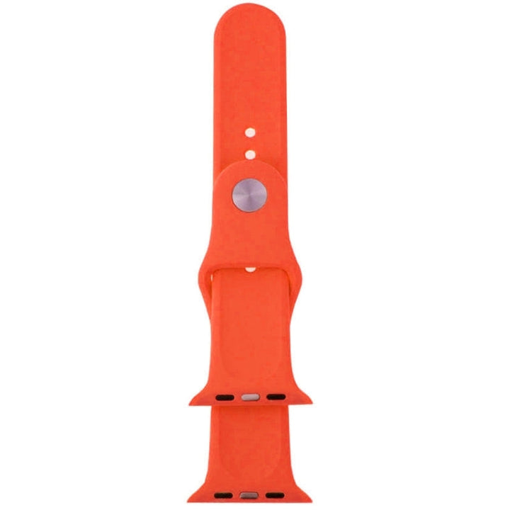 Lisslune | For Apple Watch Sport 42mm High Performance Rubber Sport Watch Band with Pin-and-Tuck Closure (Orange)
