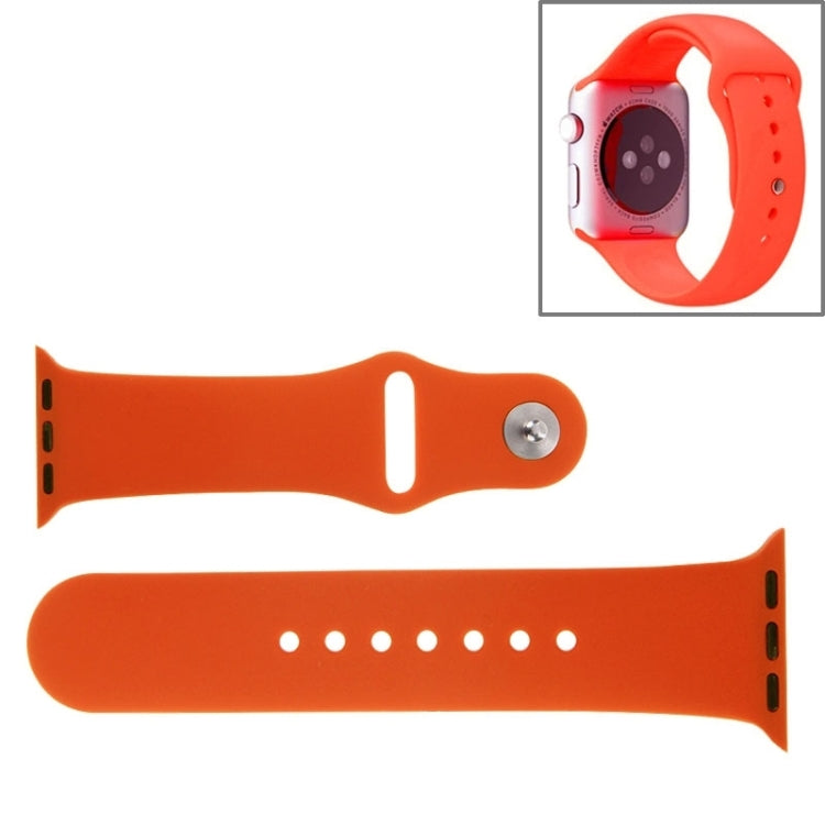 Lisslune | For Apple Watch Sport 42mm High Performance Rubber Sport Watch Band with Pin-and-Tuck Closure (Orange)