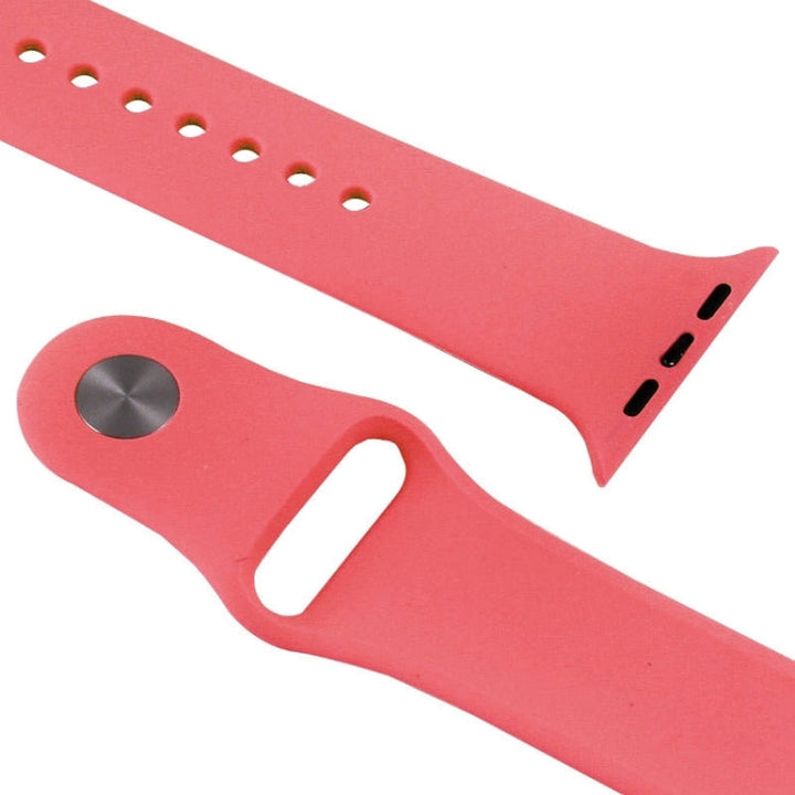 Lisslune | For Apple Watch Sport 42mm High-Performance Rubber Sport Watch Band with Pin-and-Tuck Closure (Pink)