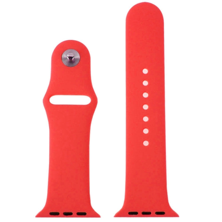 Lisslune | For Apple Watch Sport 42mm High-Performance Rubber Sport Watch Band with Pin-and-Tuck Closure (Red)