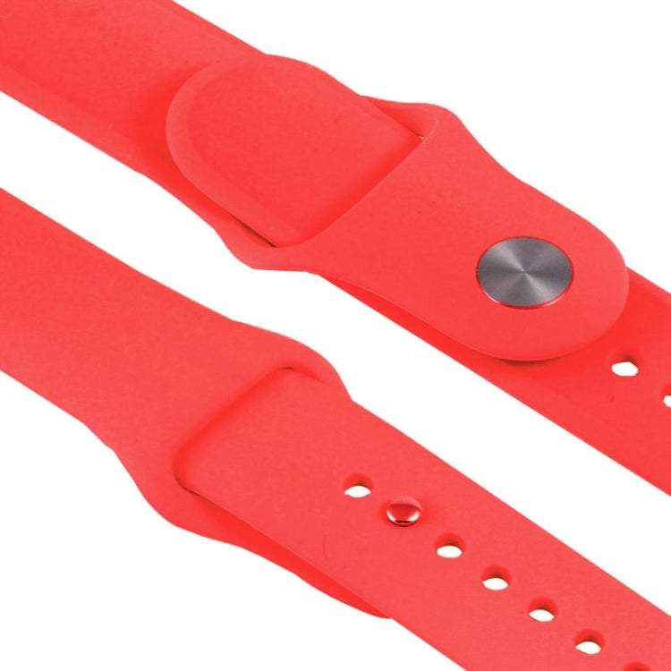 Lisslune | For Apple Watch Sport 42mm High-Performance Rubber Sport Watch Band with Pin-and-Tuck Closure (Red)