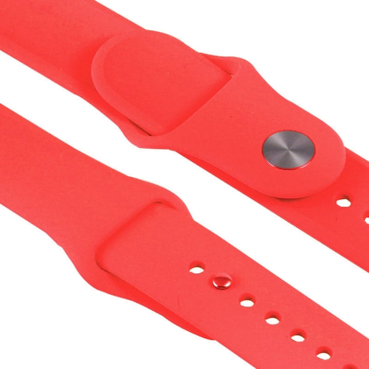 Lisslune | For Apple Watch Sport 42mm High-Performance Rubber Sport Watch Band with Pin-and-Tuck Closure (Red)