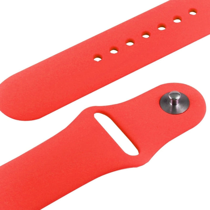 Lisslune | For Apple Watch Sport 42mm High-Performance Rubber Sport Watch Band with Pin-and-Tuck Closure (Red)