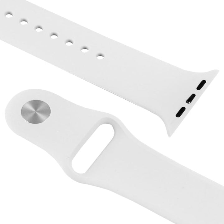 Lisslune | For Apple Watch Sport 42mm High-Performance Rubber Sport Strap with Snap Closure (White)
