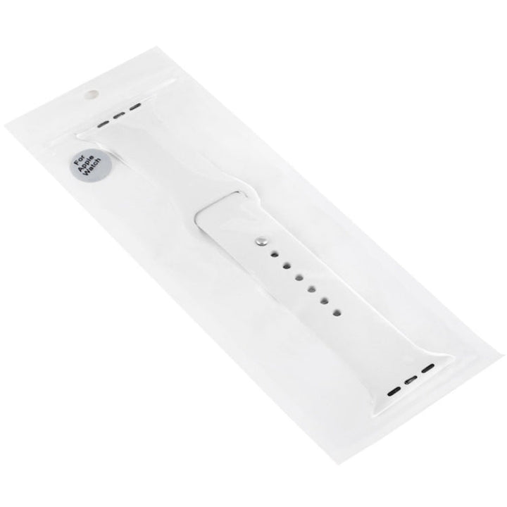 Lisslune | For Apple Watch Sport 42mm High-Performance Rubber Sport Strap with Snap Closure (White)
