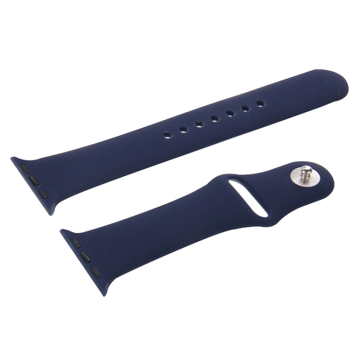 Lisslune | For Apple Watch Sport 38mm High Performance Longer Silicone Sports Watch Strap with Pin-and-Butterfly Clasp (Dark Blue)