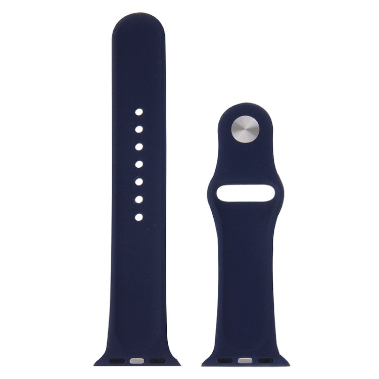Lisslune | For Apple Watch Sport 38mm High Performance Longer Silicone Sports Watch Strap with Pin-and-Butterfly Clasp (Dark Blue)