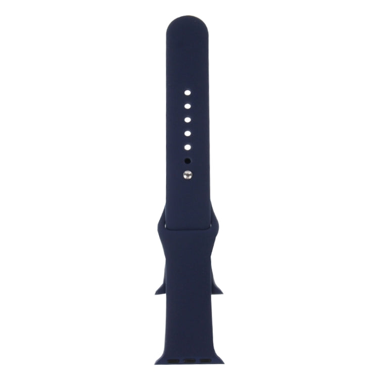 Lisslune | For Apple Watch Sport 38mm High Performance Longer Silicone Sports Watch Strap with Pin-and-Butterfly Clasp (Dark Blue)