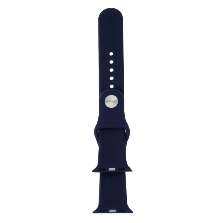 Lisslune | For Apple Watch Sport 38mm High Performance Longer Silicone Sports Watch Strap with Pin-and-Butterfly Clasp (Dark Blue)