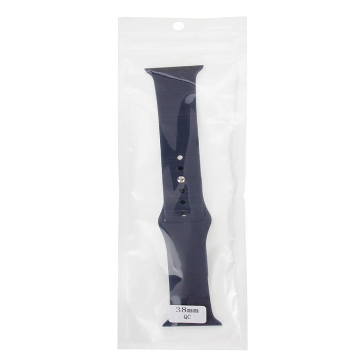 Lisslune | For Apple Watch Sport 38mm High Performance Longer Silicone Sports Watch Strap with Pin-and-Butterfly Clasp (Dark Blue)
