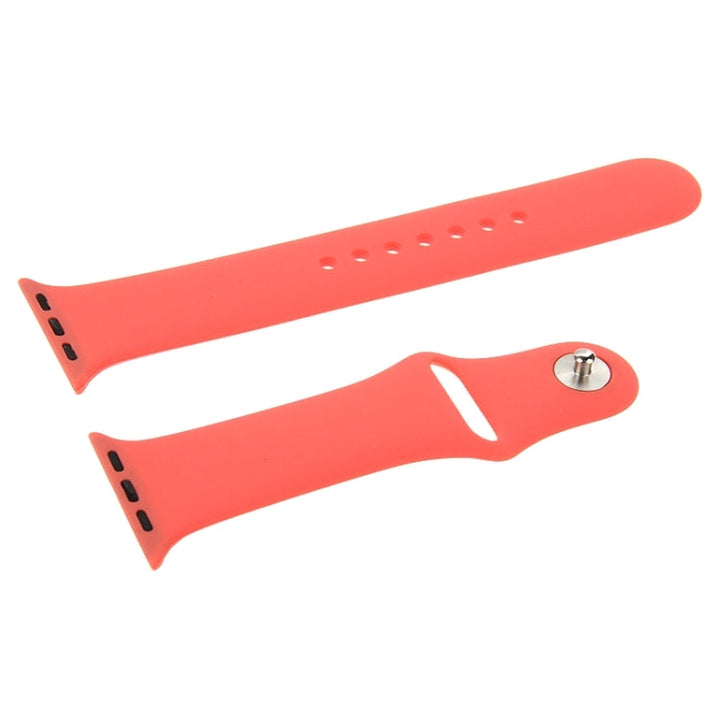 Lisslune | For Apple Watch Sport 38 mm High-Performance Longer Silicone Sport Band with Pin and Fold Closure (Pink)