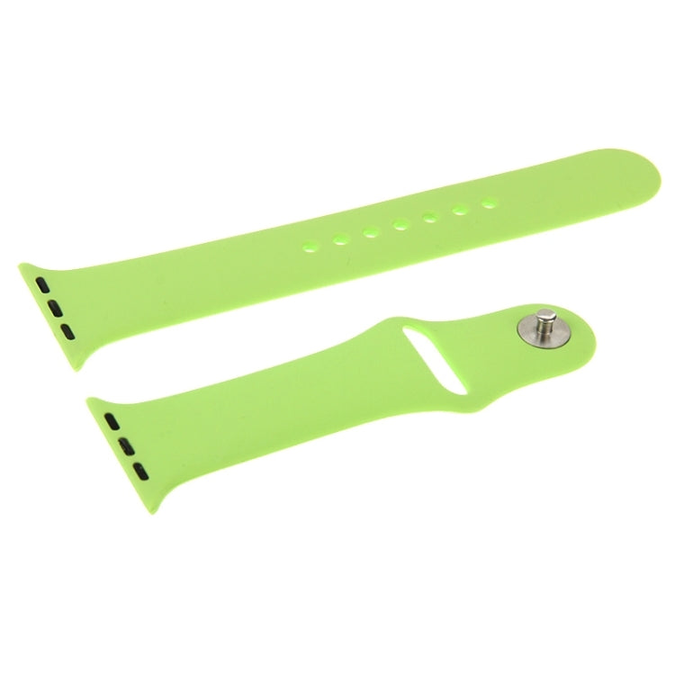 Lisslune | For Apple Watch Sport 38mm High-Performance Longer Silicone Sport Band with Pin-and-Tuck Closure (Green)