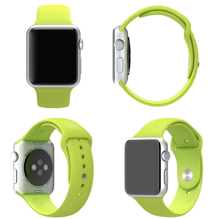 Lisslune | For Apple Watch Sport 38mm High-Performance Longer Silicone Sport Band with Pin-and-Tuck Closure (Green)