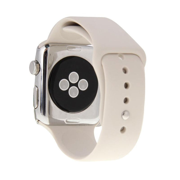 Lisslune | For Apple Watch Sport 38mm High-Performance Silicone Sports Band with Snap and Pin Buckle (Beige)