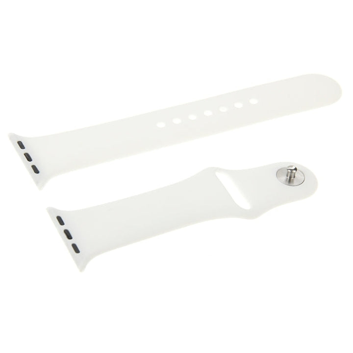 Lisslune | For Apple Watch Sport 38mm High-performance long silicone sports watch band with pin-and-connector closure (White)