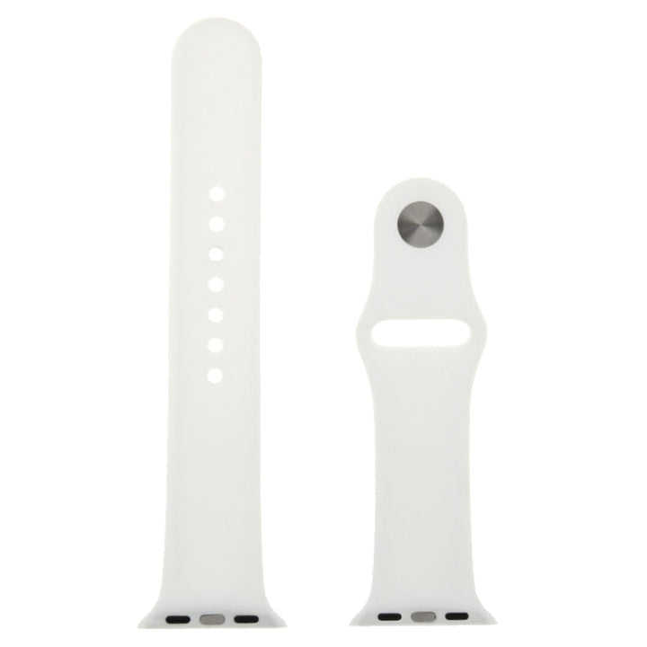 Lisslune | For Apple Watch Sport 38mm High-performance long silicone sports watch band with pin-and-connector closure (White)