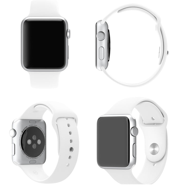 Lisslune | For Apple Watch Sport 38mm High-performance long silicone sports watch band with pin-and-connector closure (White)