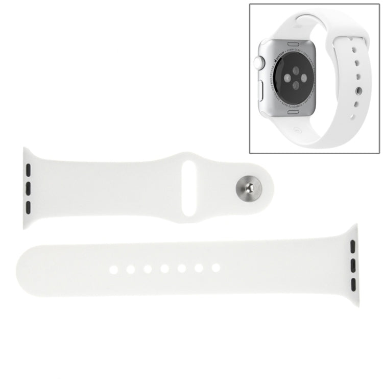 Lisslune | For Apple Watch Sport 38mm High-performance long silicone sports watch band with pin-and-connector closure (White)