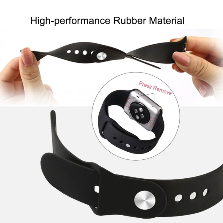 Lisslune | For Apple Watch Sport 42mm High-performance longer rubber sports watch strap with snap button closure