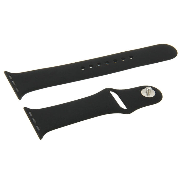 Lisslune | For Apple Watch Sport 42mm High Performance Longer Rubber Sports Strap with Pin and Folding Clasp (Black)