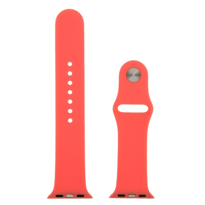 Lisslune | For Apple Watch Sport 42mm High-performance longer rubber sports strap with pin-and-fold closure (Rose red)