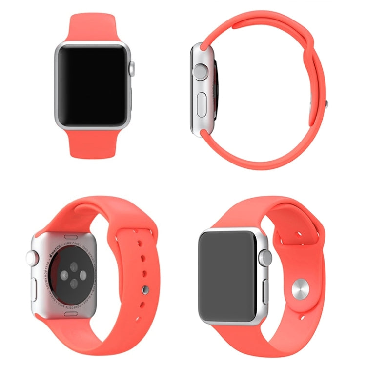Lisslune | For Apple Watch Sport 42mm High-performance longer rubber sports strap with pin-and-fold closure (Rose red)