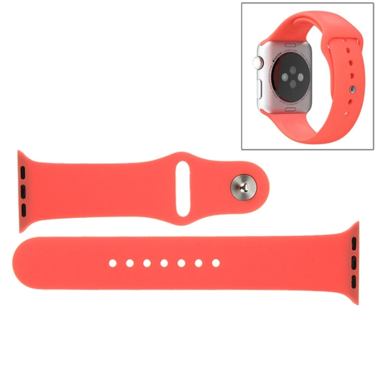 Lisslune | For Apple Watch Sport 42mm High-performance longer rubber sports strap with pin-and-fold closure (Rose red)
