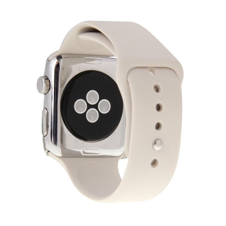 Lisslune | For Apple Watch Sport 42mm High Performance Longer Rubber Sport Band with Pin-and-Tuck Closure (Beige)