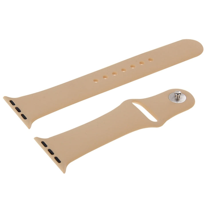 Lisslune | For Apple Watch Sport 42mm High-Performance Longer Rubber Sport Watch Band with Pin-and-Tuck Closure (Khaki)