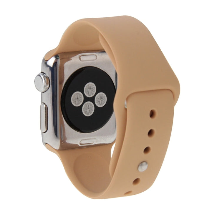 Lisslune | For Apple Watch Sport 42mm High-Performance Longer Rubber Sport Watch Band with Pin-and-Tuck Closure (Khaki)