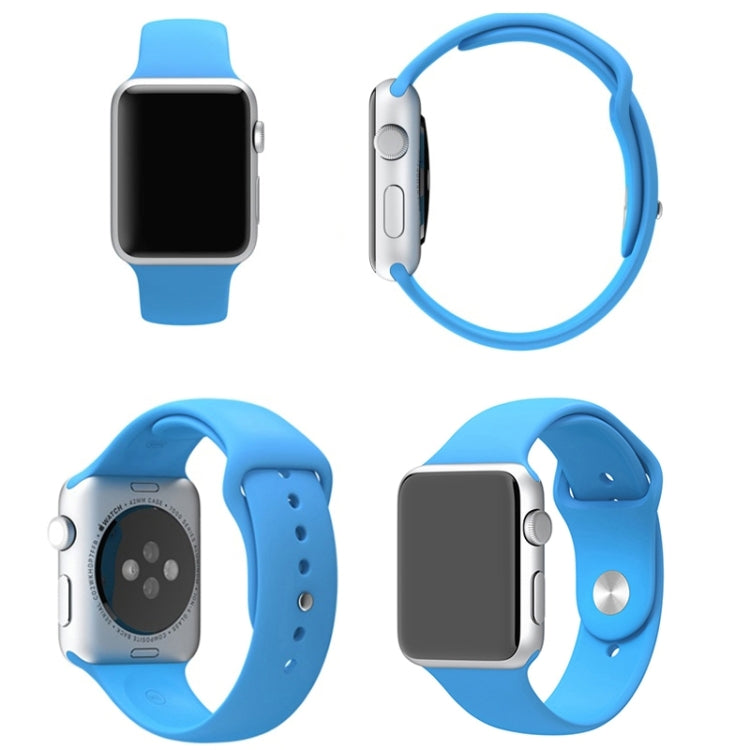 Lisslune | For Apple Watch Sport 42mm High-Performance Rubber Sport Band with Pin-and-Tuck Closure (Blue)