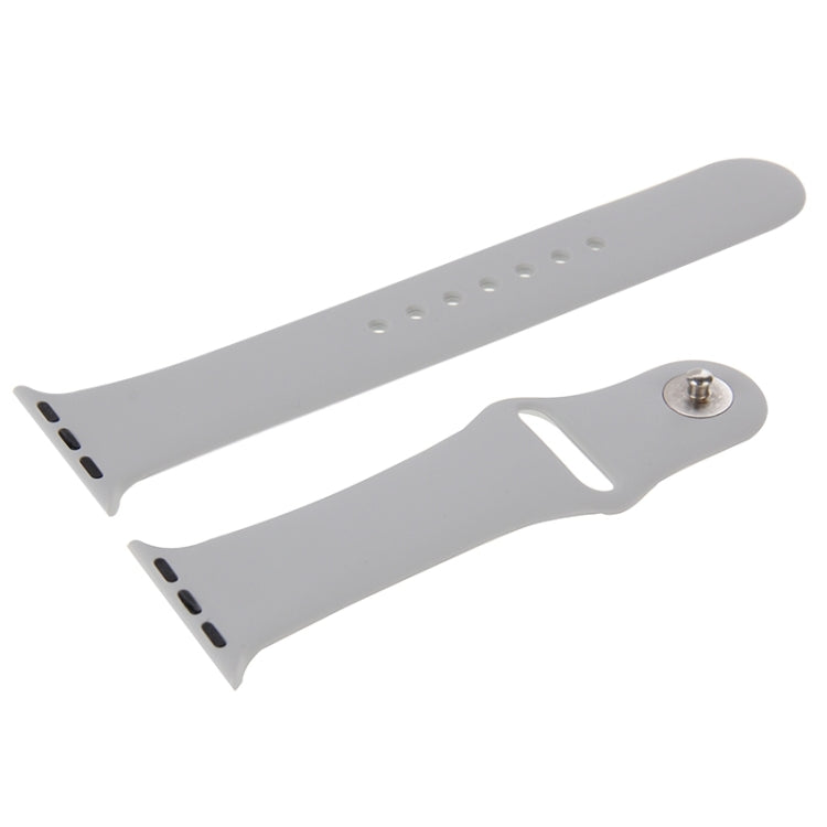 Lisslune | For Apple Watch Sport 42mm High-Performance Longer Rubber Sport Watch Band with Pin-and-Fold Closure (Silver)