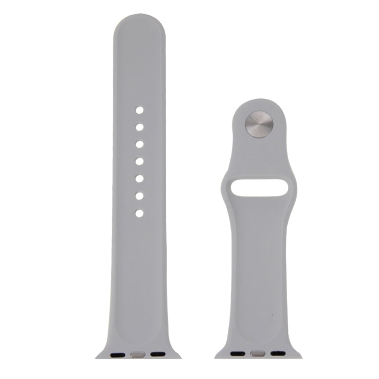 Lisslune | For Apple Watch Sport 42mm High-Performance Longer Rubber Sport Watch Band with Pin-and-Fold Closure (Silver)