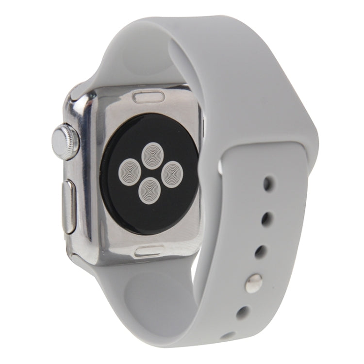 Lisslune | For Apple Watch Sport 42mm High-Performance Longer Rubber Sport Watch Band with Pin-and-Fold Closure (Silver)