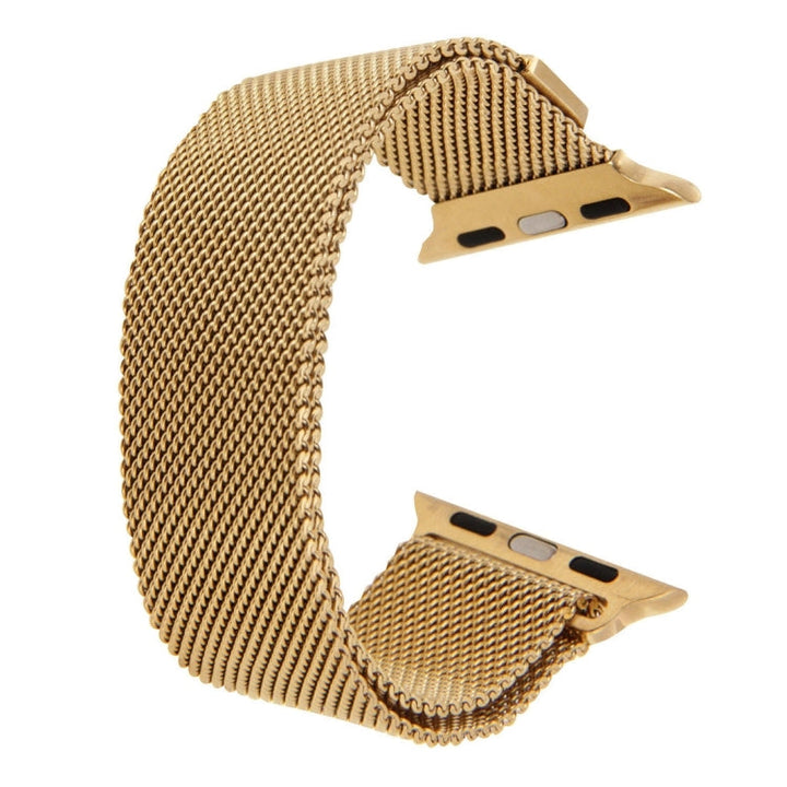 Lisslune | For Apple Watch 38mm Milanese Loop Magnetic Stainless Steel Watch Band (Gold)