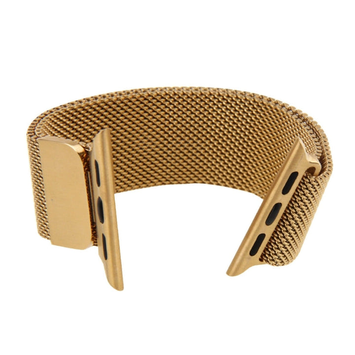 Lisslune | For Apple Watch 38mm Milanese Loop Magnetic Stainless Steel Watch Band (Gold)