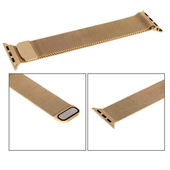 Lisslune | For Apple Watch 38mm Milanese Loop Magnetic Stainless Steel Watch Band (Gold)