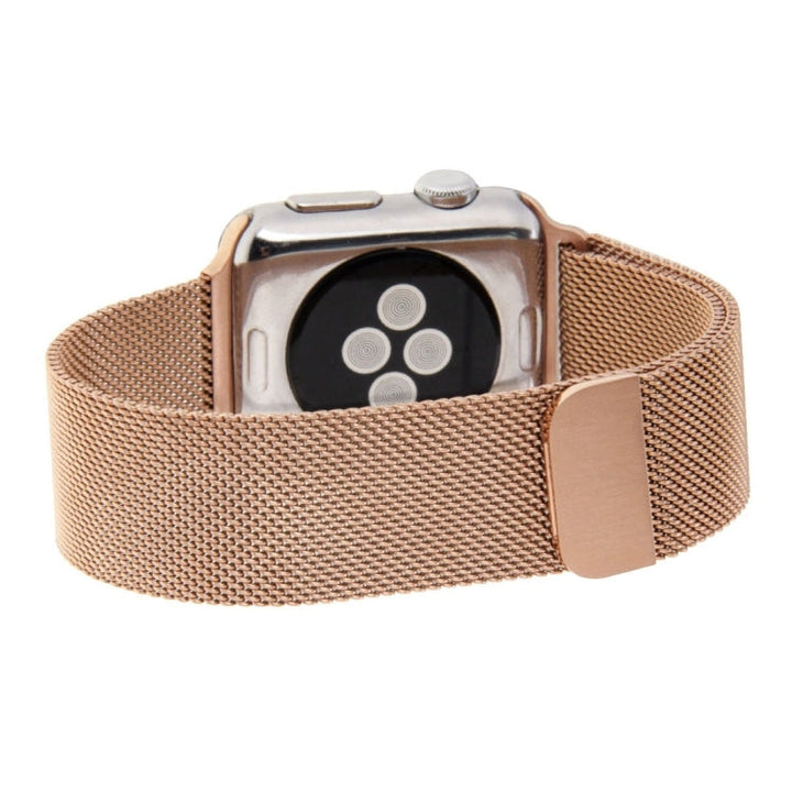 Lisslune | For Apple Watch 38mm Milanese Loop Magnetic Stainless Steel Watch Band (Rose Gold)