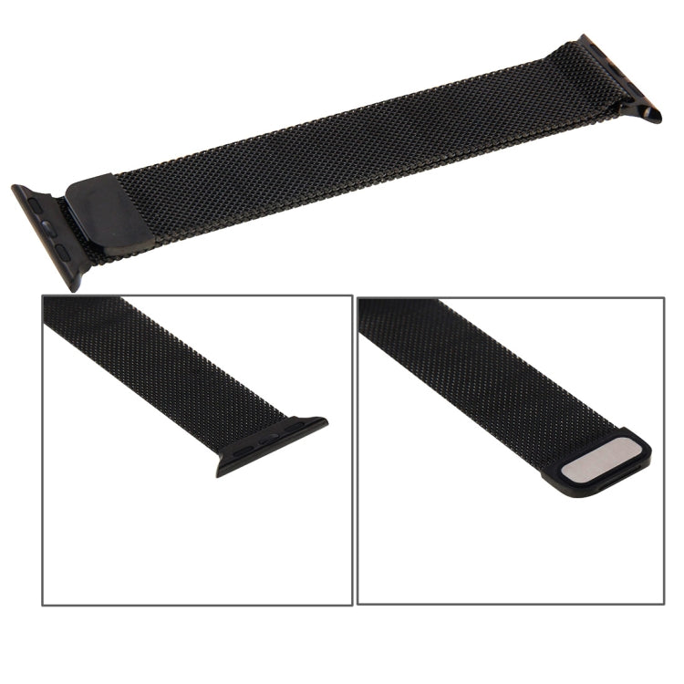 Lisslune | For Apple Watch 42mm Milanese Loop Magnetic Stainless Steel Watch Band (Black)