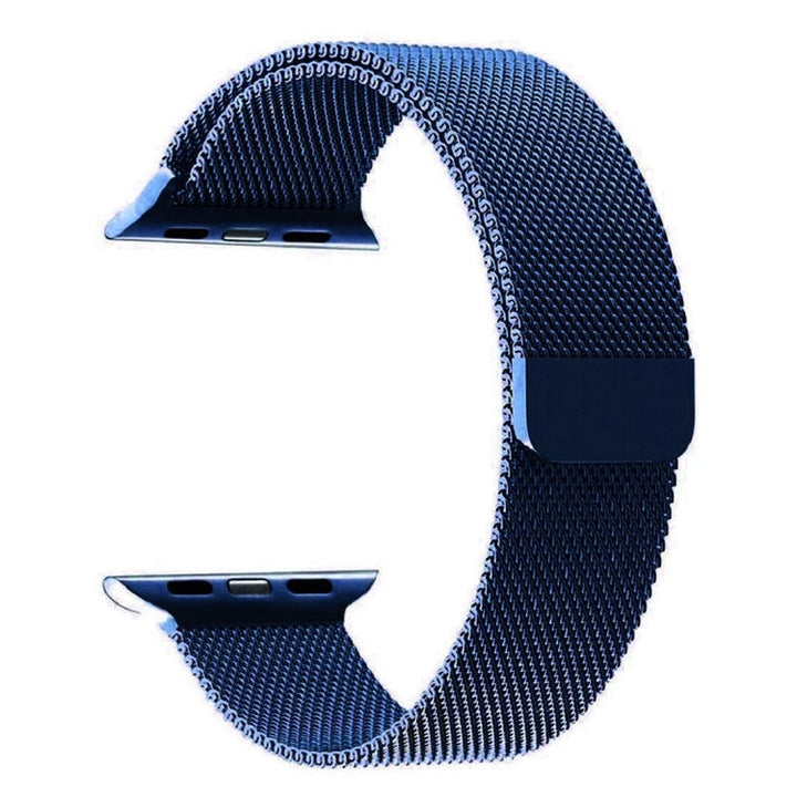 Lisslune | For Apple Watch 42mm Milanese Loop Magnetic Stainless Steel Watch Band (Blue)