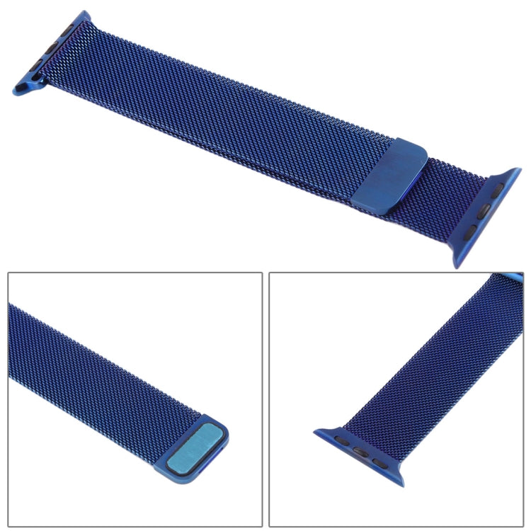 Lisslune | For Apple Watch 42mm Milanese Loop Magnetic Stainless Steel Watch Band (Blue)