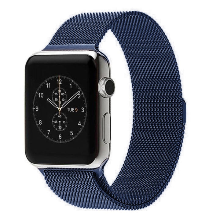 Lisslune | For Apple Watch 42mm Milanese Loop Magnetic Stainless Steel Watch Band (Blue)