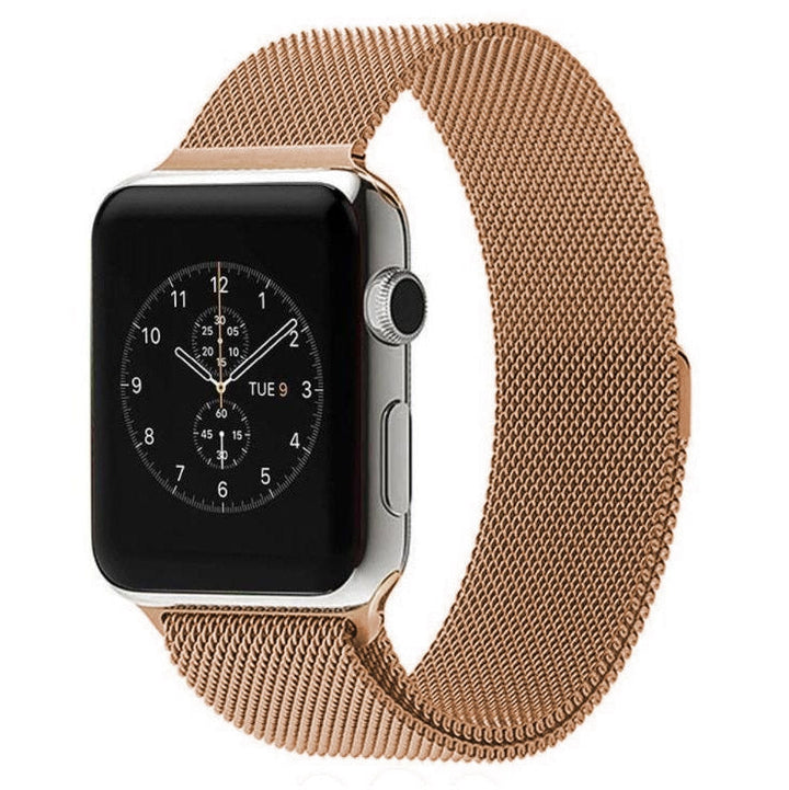 Lisslune | For Apple Watch 42mm Milanese Loop Magnetic Stainless Steel Watch Band (Rose Gold)