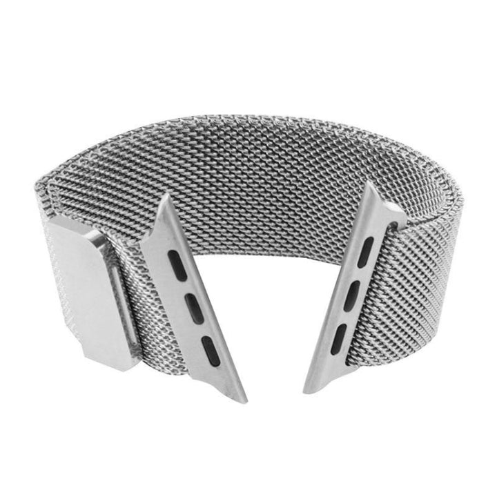 Lisslune | For Apple Watch 42mm Milanese Loop Magnetic Stainless Steel Watch Strap (Silver)
