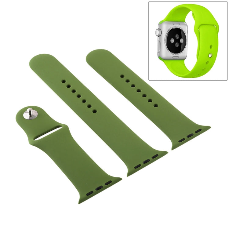 Lisslune | For Apple Watch Series 10 42mm / 9&8&7 41mm / SE 3&SE 2&6&SE&5&4 40mm / 3&2&1 38mm 3 in 1 Rubber Watch Band with Buckle (Pine Green)