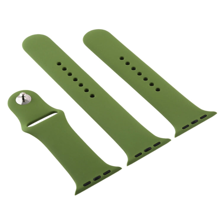 Lisslune | For Apple Watch Series 10 42mm / 9&8&7 41mm / SE 3&SE 2&6&SE&5&4 40mm / 3&2&1 38mm 3 in 1 Rubber Watch Band with Buckle (Pine Green)