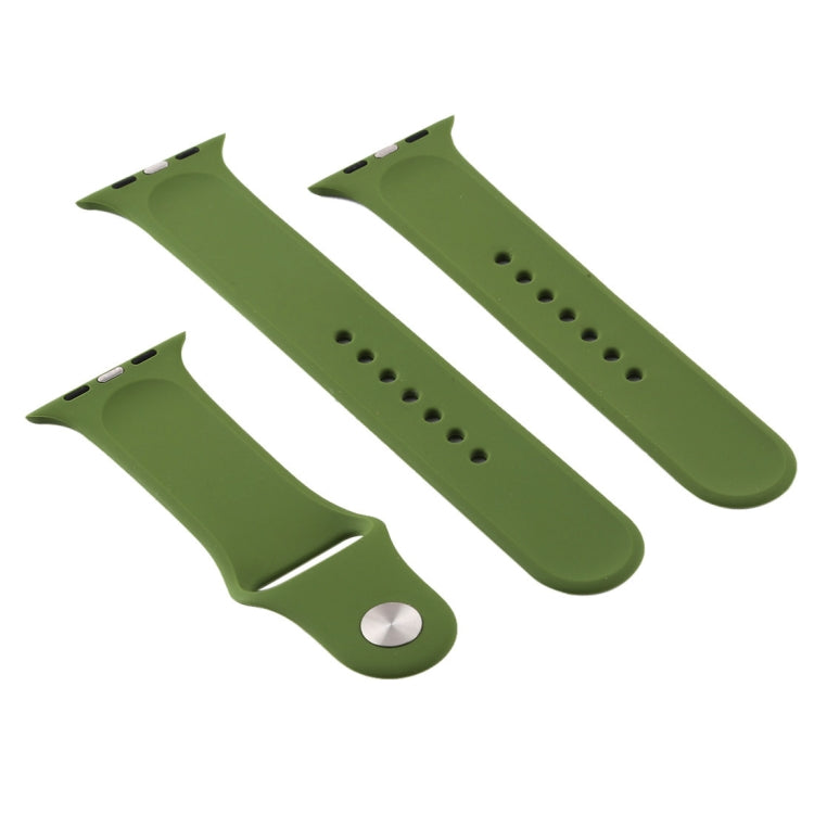 Lisslune | For Apple Watch Series 10 42mm / 9&8&7 41mm / SE 3&SE 2&6&SE&5&4 40mm / 3&2&1 38mm 3 in 1 Rubber Watch Band with Buckle (Pine Green)
