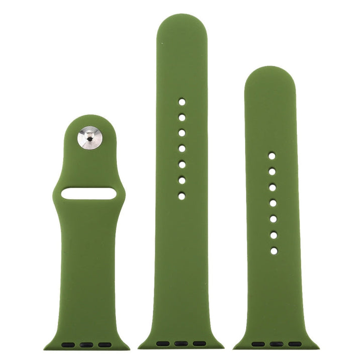 Lisslune | For Apple Watch Series 10 42mm / 9&8&7 41mm / SE 3&SE 2&6&SE&5&4 40mm / 3&2&1 38mm 3 in 1 Rubber Watch Band with Buckle (Pine Green)