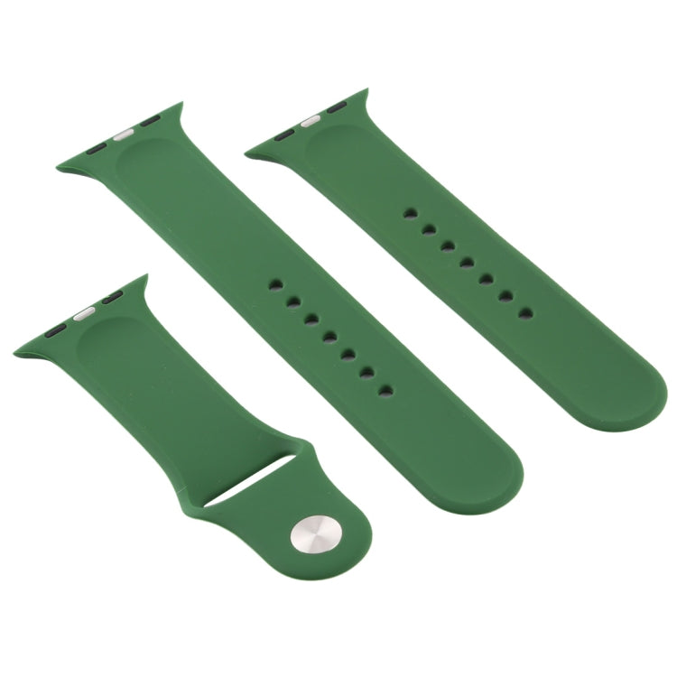 Lisslune | For Apple Watch Series 10 42 mm / 9&8&7 41 mm / SE 3&SE 2&6&SE&5&4 40 mm / 3&2&1 38 mm 3 in 1 Rubber Watch Strap with Pin Buckle (Forest Green)